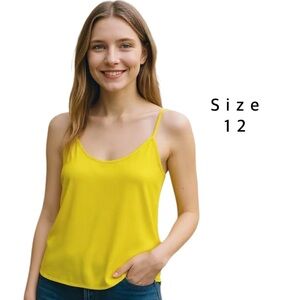 Charter Club yellow vibrant spaghetti strap camo tank- size 12